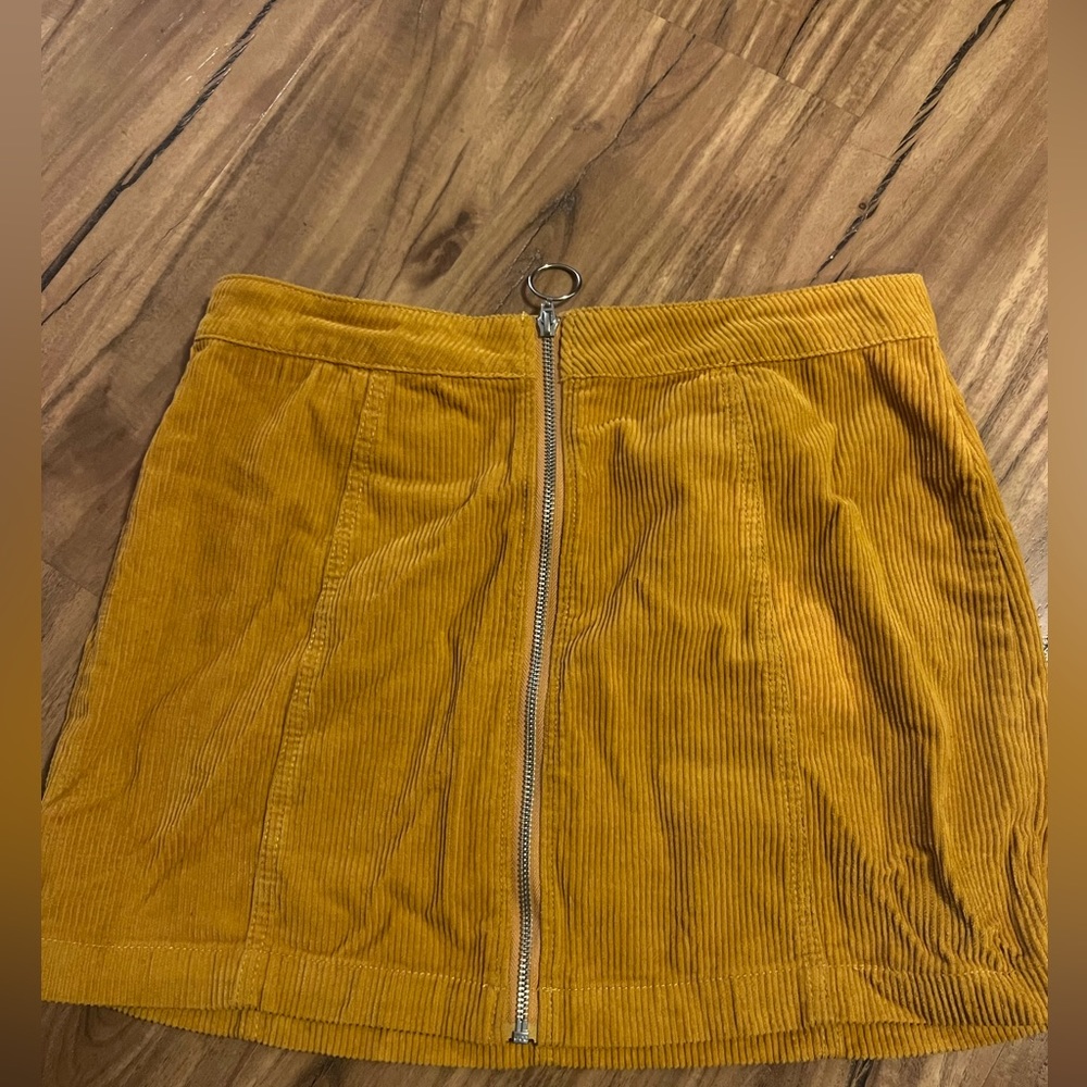 Forever 21 Yellow Zip up Mini Skirt.